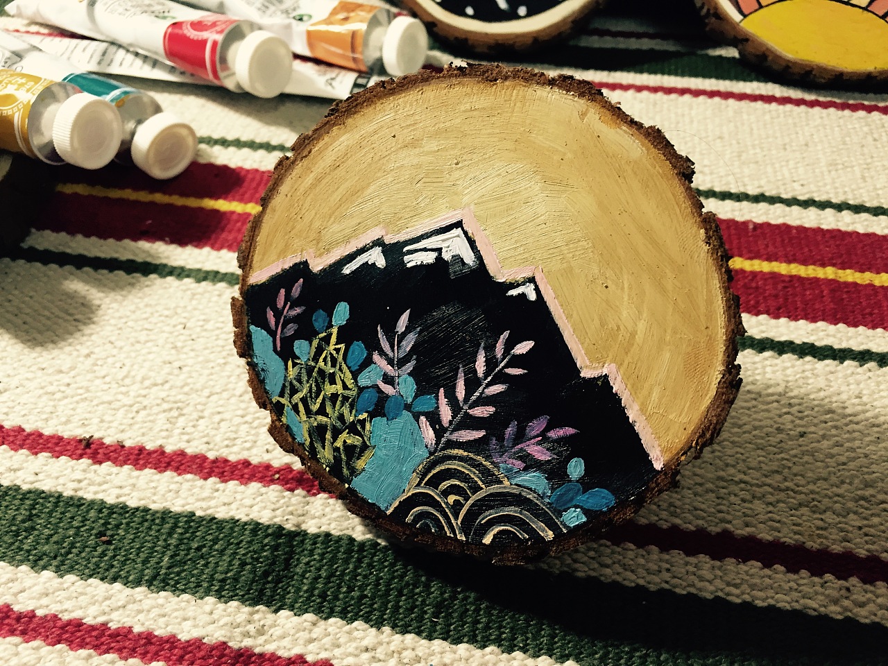 木片画--原故乡的风景