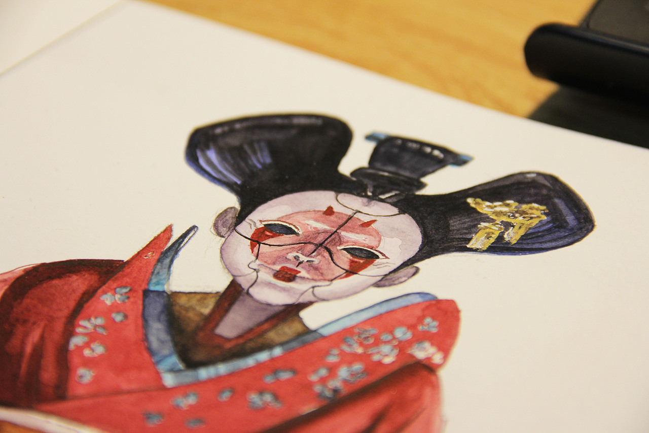 攻殼 - 藝伎機(jī)器人 - 水彩（圖ZNzY2NjgxNjQ=） - 繪畫 - 站酷設(shè)計(jì)師baie70200原創(chuàng)素材 - 站酷ZCOOL