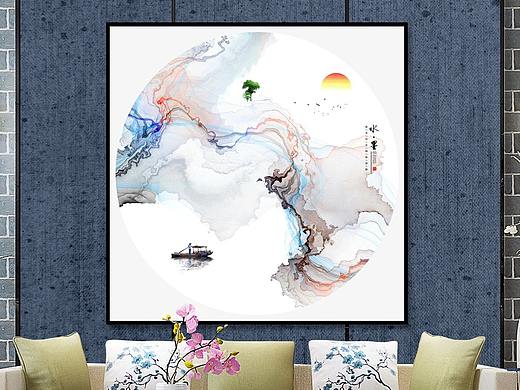 新中式水墨山水装饰画
