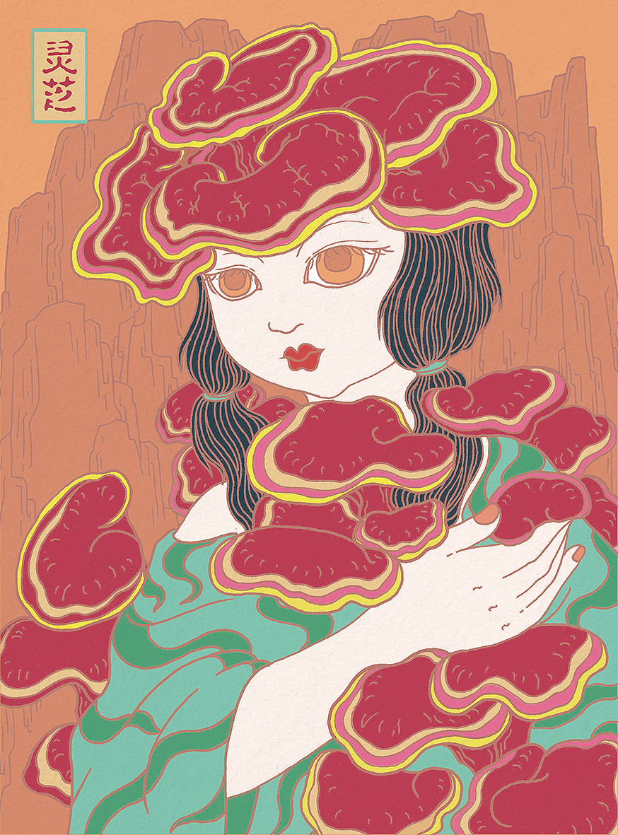 《百草集》中草药拟人插画 毕业设计