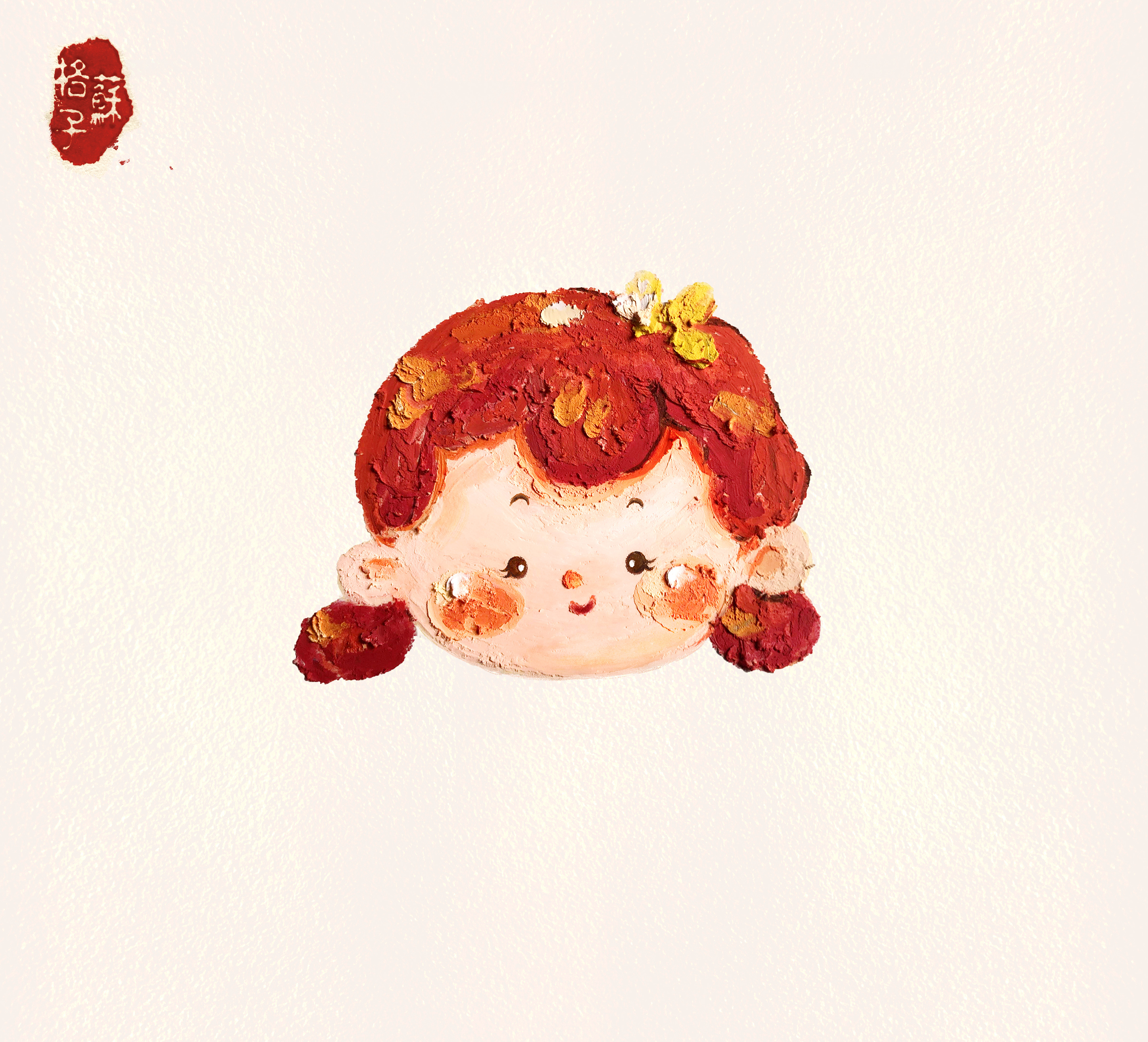 超可爱油画棒头像和插画集合