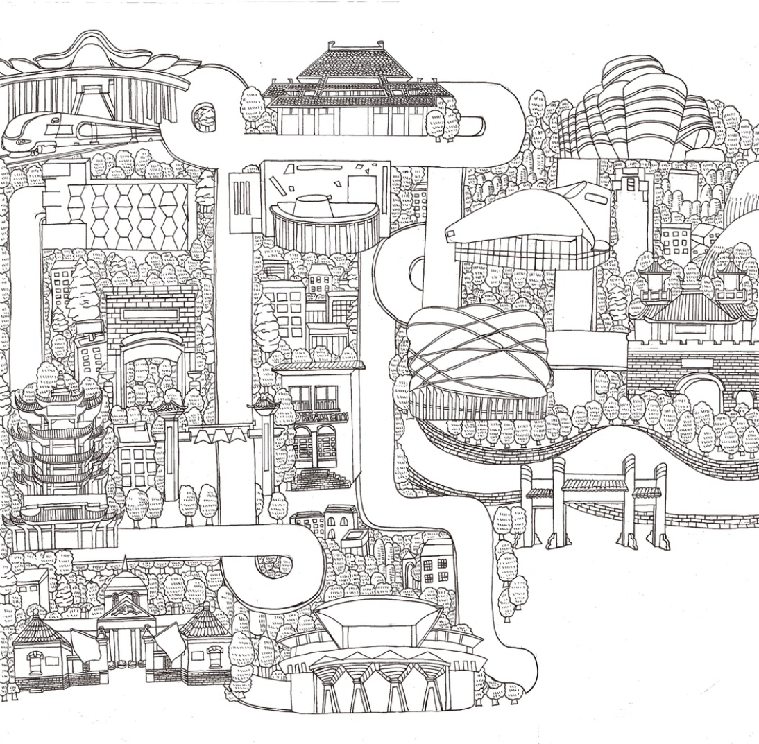 武汉手绘旅游地图