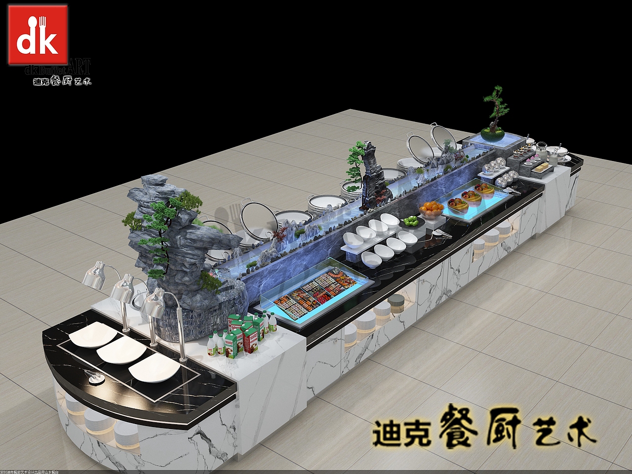 欧洲酒店设计自助餐台 布菲台设计厂家 山水系列布菲台（图ZMjU5NjgxNjY4） - 其他工业/产品 - 站酷设计师迪克自助餐台定制原创素材 - 站酷ZCOOL
