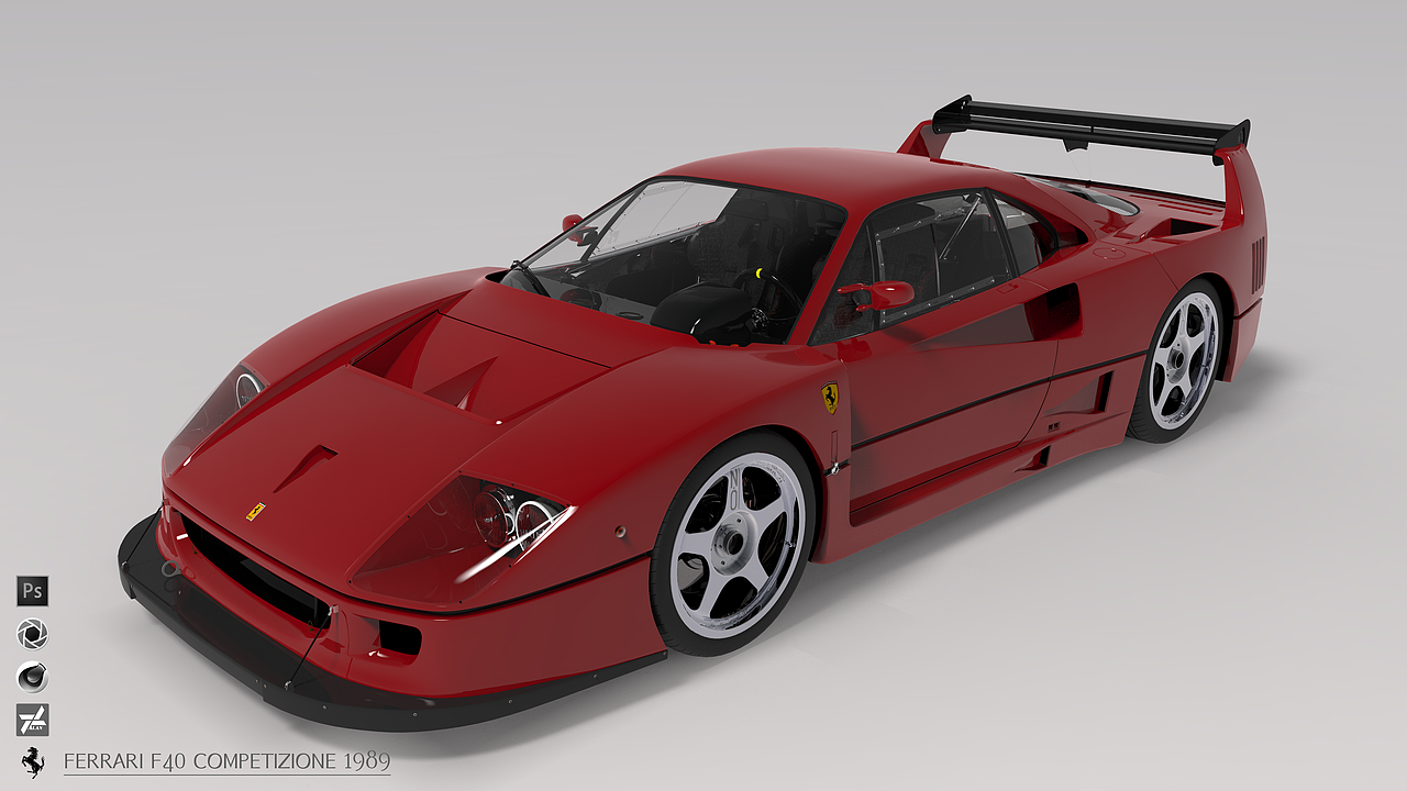 Ferrari F40 Competizione 1989 渲染