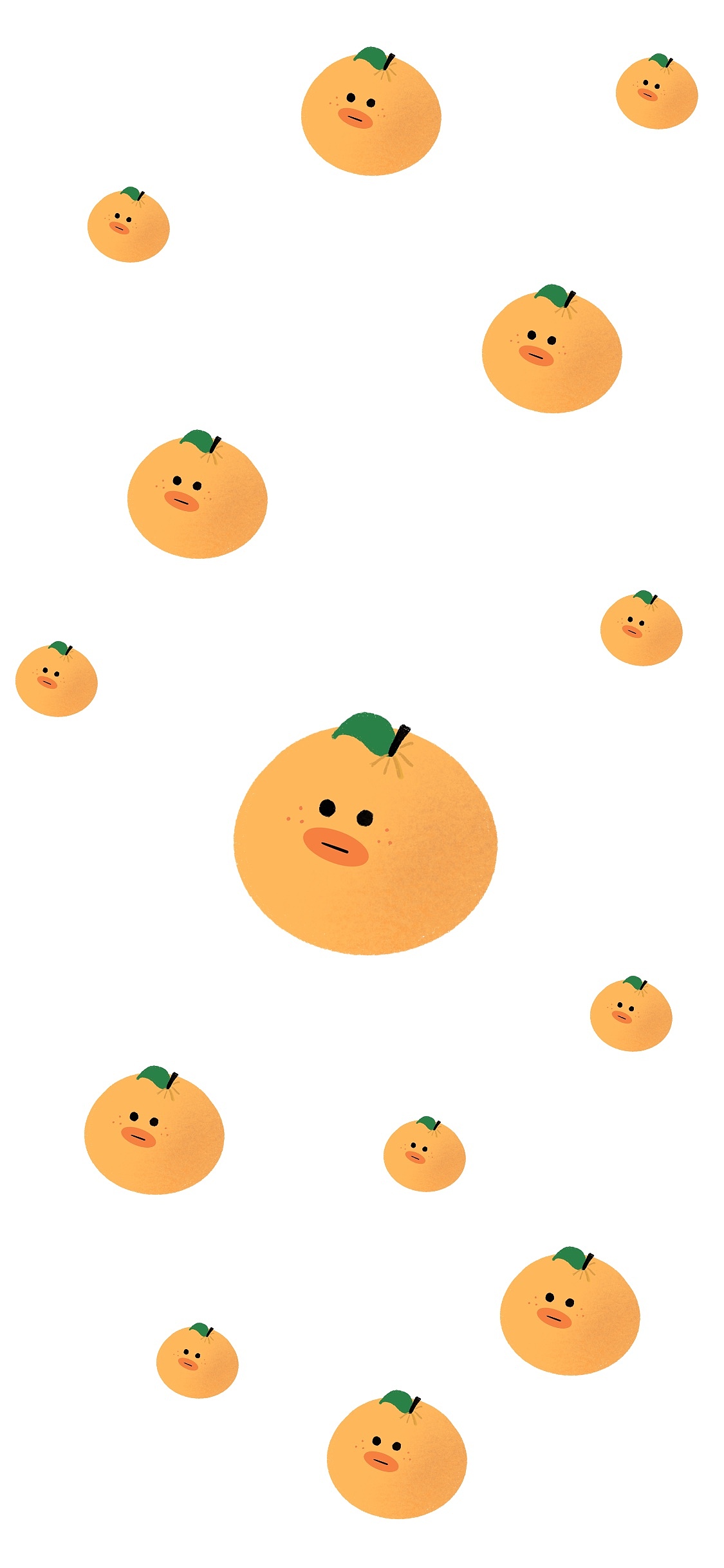 原创手绘 好运橙子 心想事成