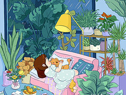 春雨綿綿，開一盞小燈淺淺入睡