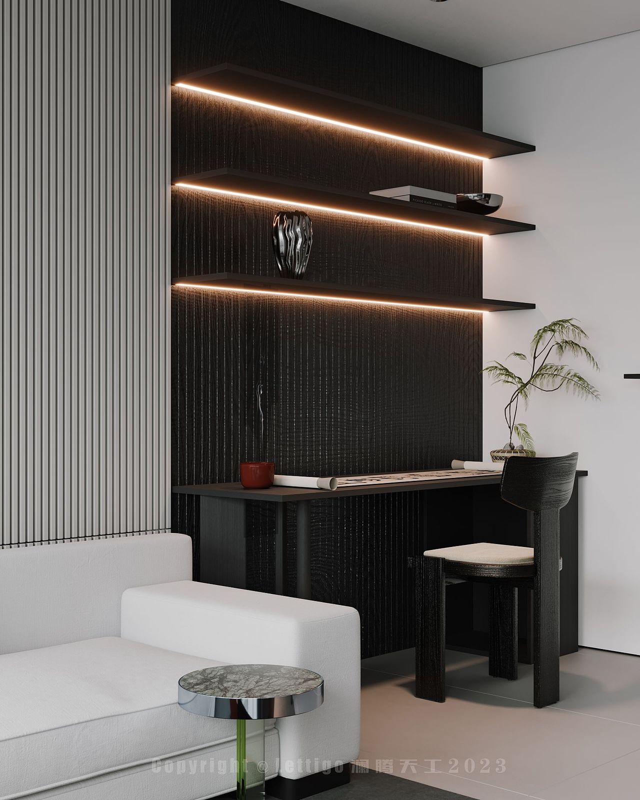 现代简约客餐厅，一个合适且适当的住宅设计