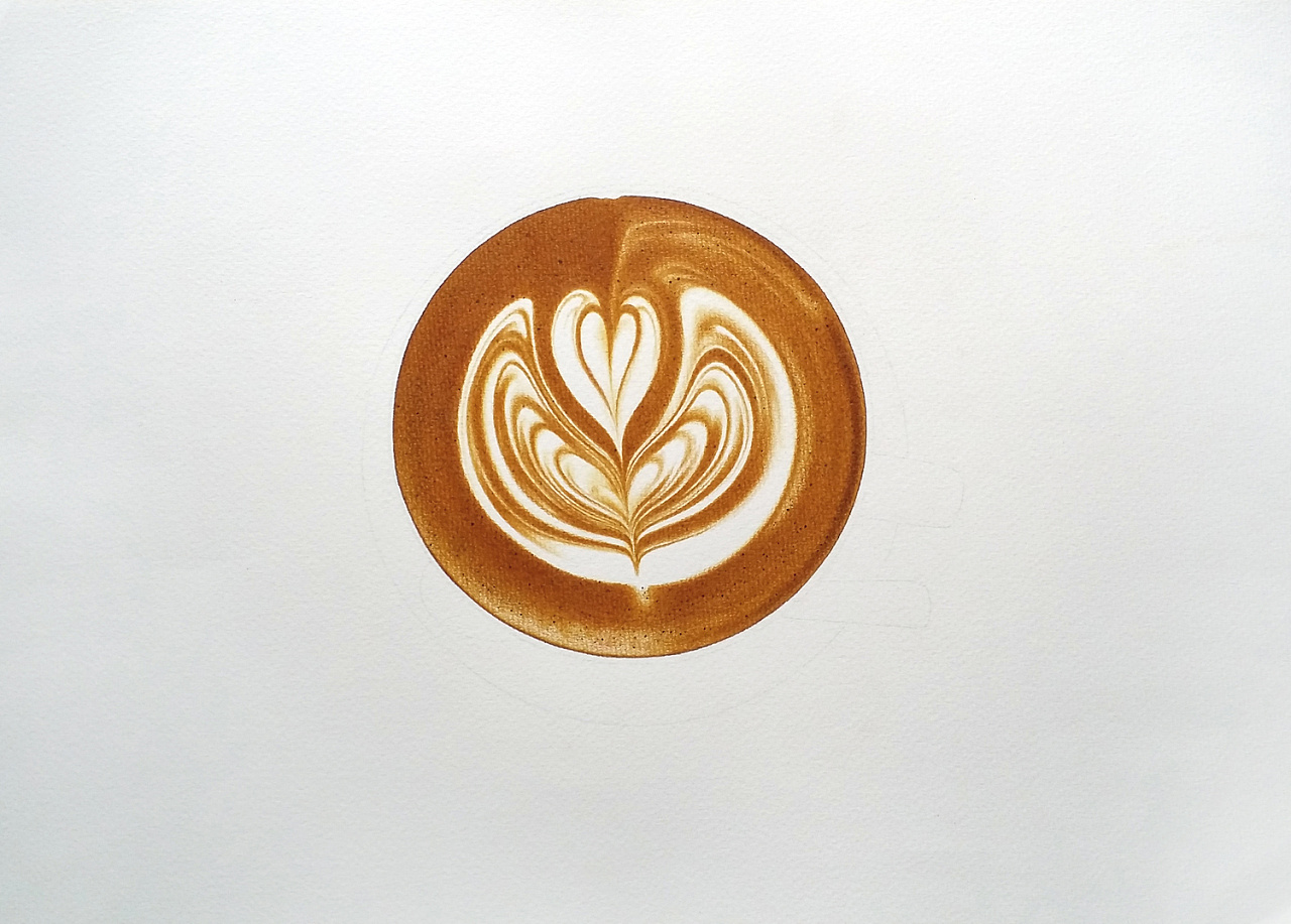 彩铅插画—latte