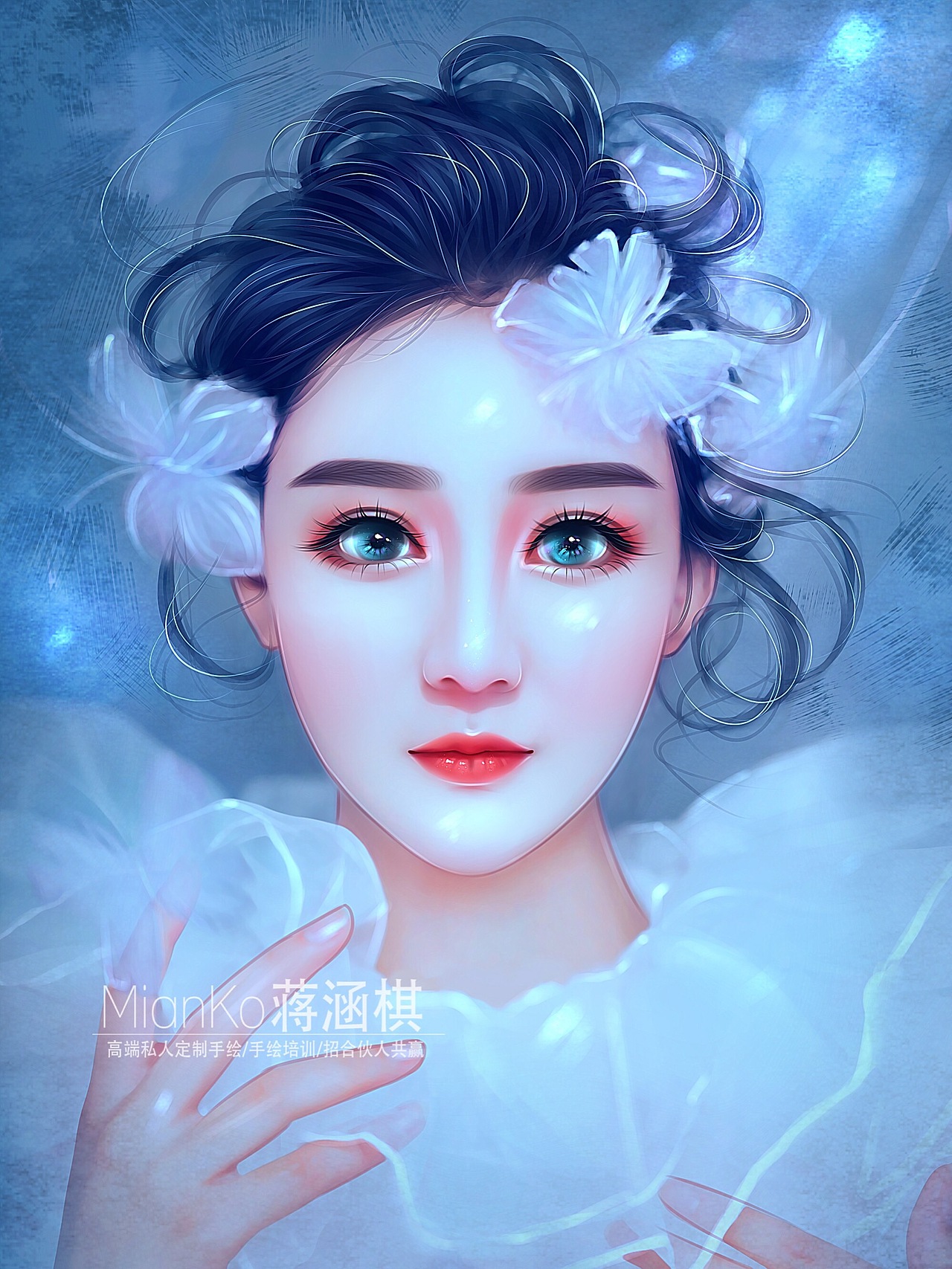 油画风手绘招学员