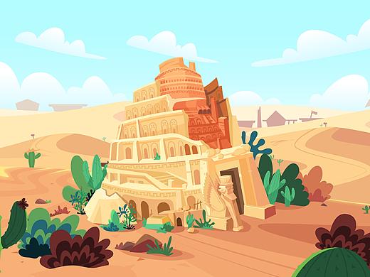 神秘的大陸文明系列——古巴比倫（個人主頁-ZNTI2MTQ4ODg=） - 兒童插畫 - 站酷設計師釉里原創(chuàng)素材 - 站酷ZCOOL