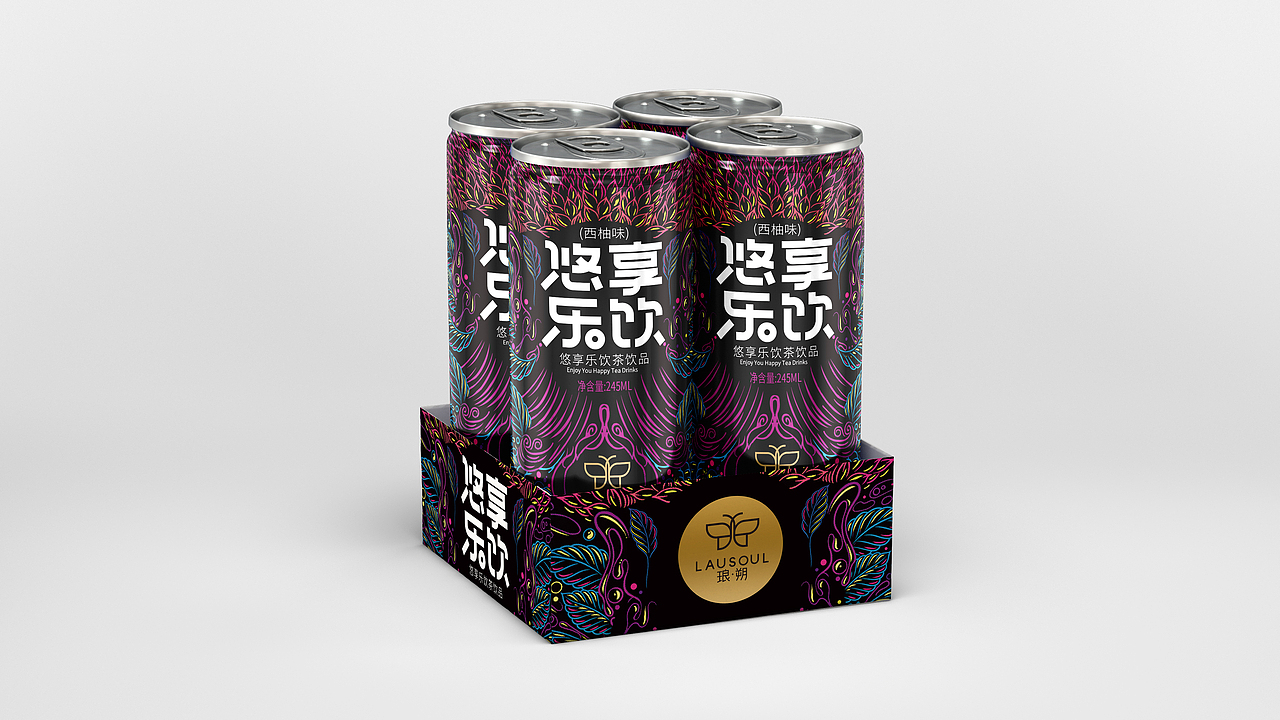 茶功能性饮料包装设计插画包装