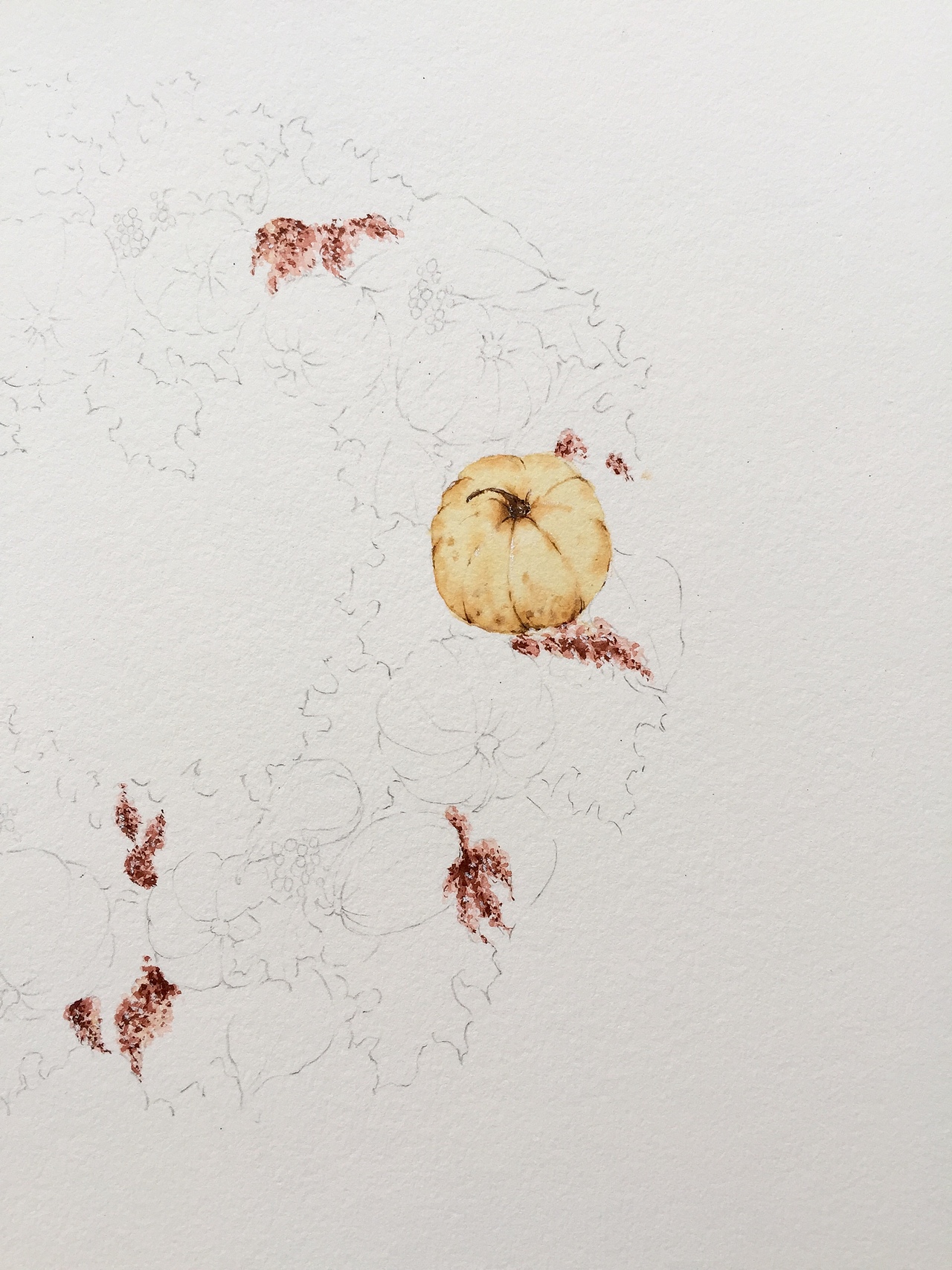 花环过程图（图ZMTUxNjk4MDYw） - 绘画 - 站酷设计师鹿芩水彩原创素材 - 站酷ZCOOL