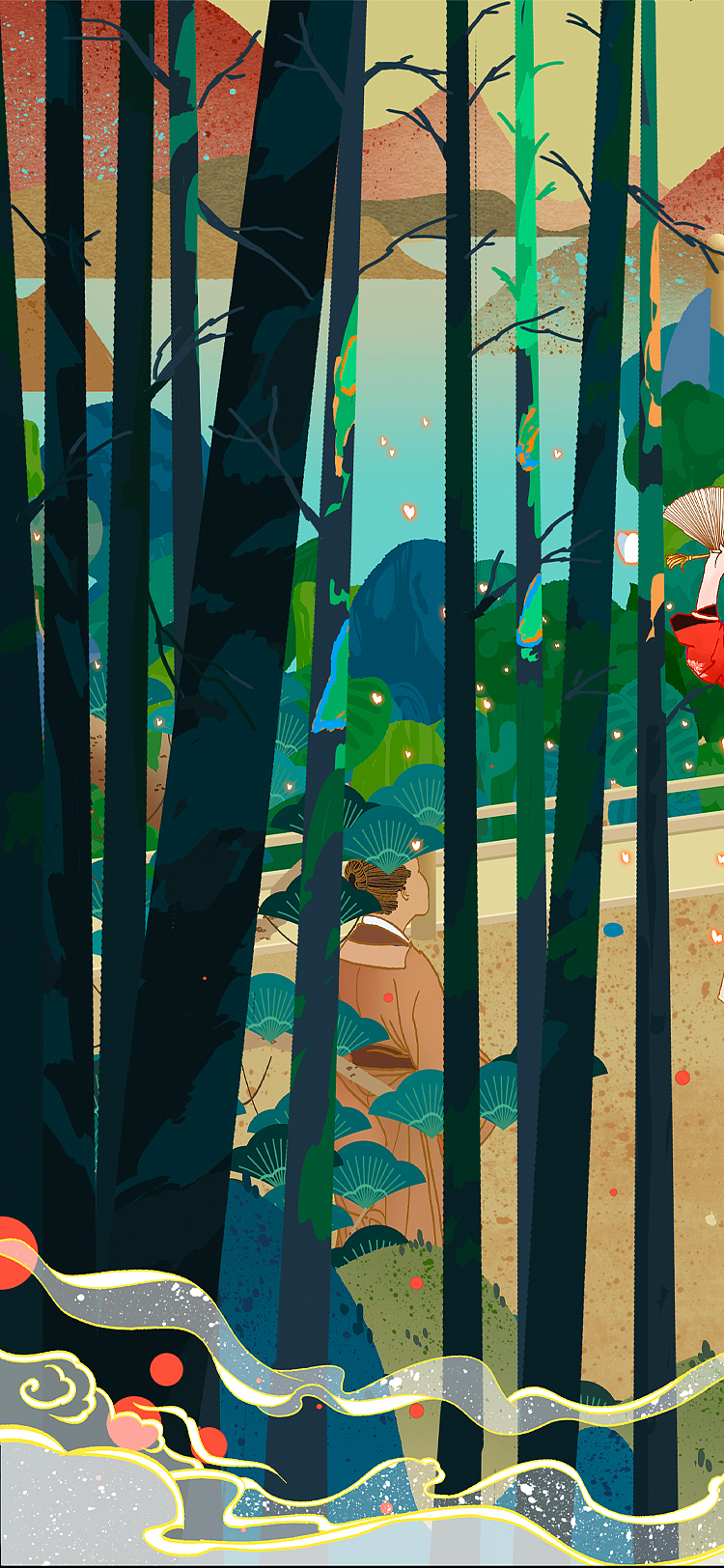 假作真時真亦假，園內(nèi)小趣一場夢。（圖ZMzA2NzkxMTA0） - 商業(yè)插畫 - 站酷設(shè)計師九斤白原創(chuàng)素材 - 站酷ZCOOL