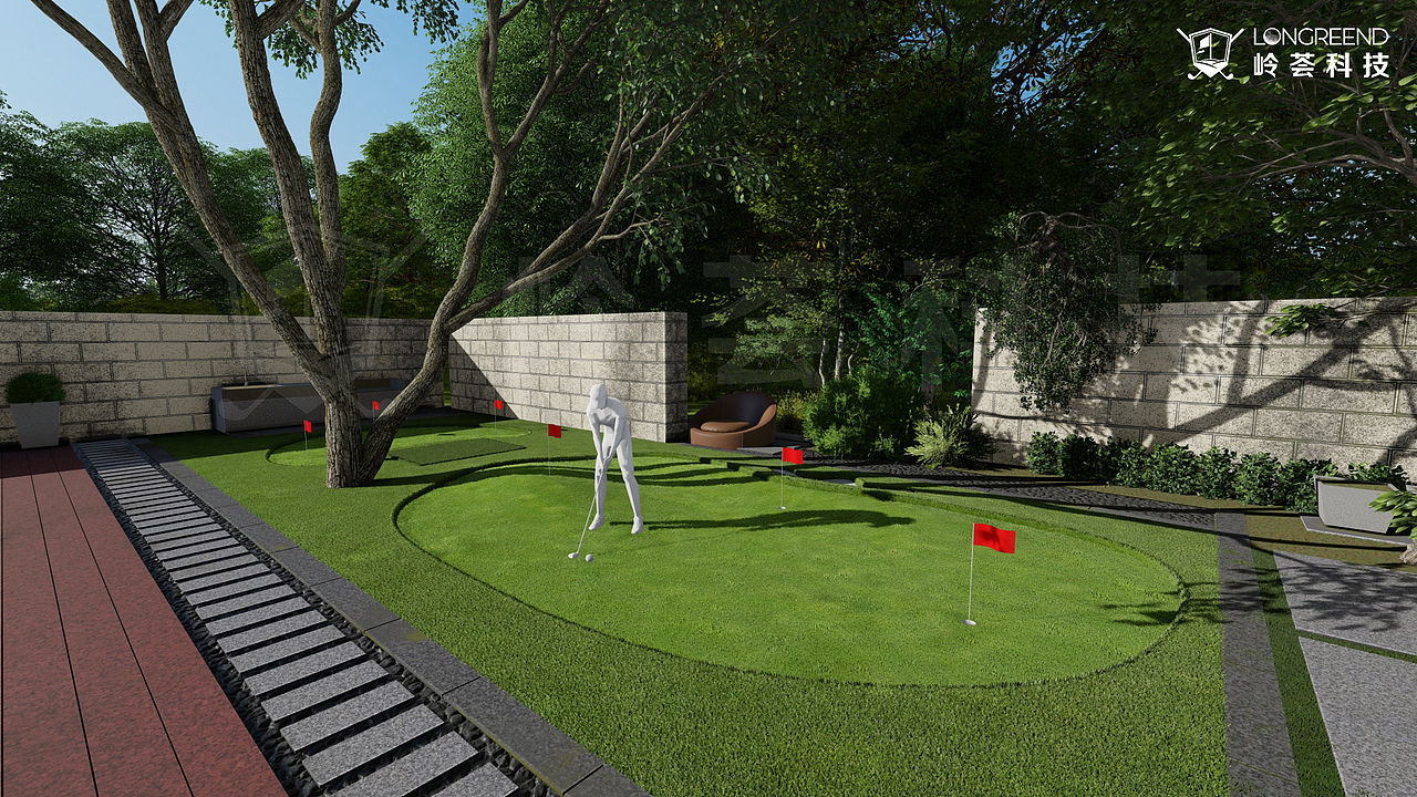 近两个月给客户做的方案效果图含人工果岭&室内高尔夫
