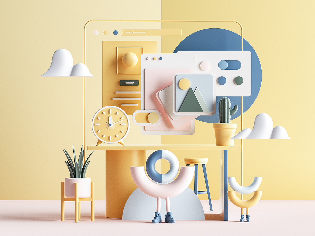 C4D+Octane渲染（图ZMjU0NjgwNzg0） - 场景 - 站酷设计师是啦啦啦原创素材 - 站酷ZCOOL