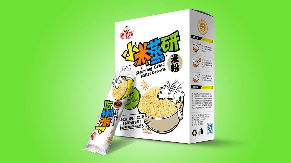 福莱娃小米蒸研/益生菌米粉包装设计（图ZMzA4ODA5NTI=） - 包装 - 站酷设计师核桃设计原创素材 - 站酷ZCOOL