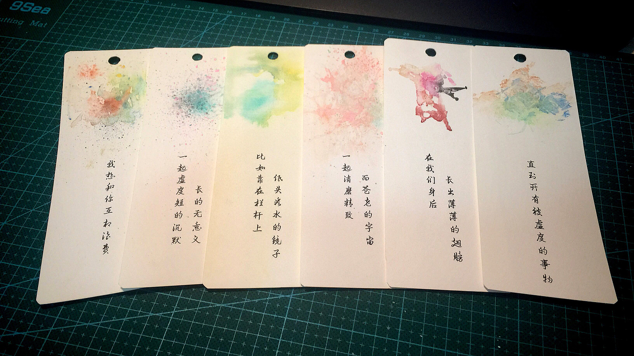 手工水彩混合书签（图ZNDA0OTY1NTI=） - 图案 - 站酷设计师Real_Lab原创素材 - 站酷ZCOOL