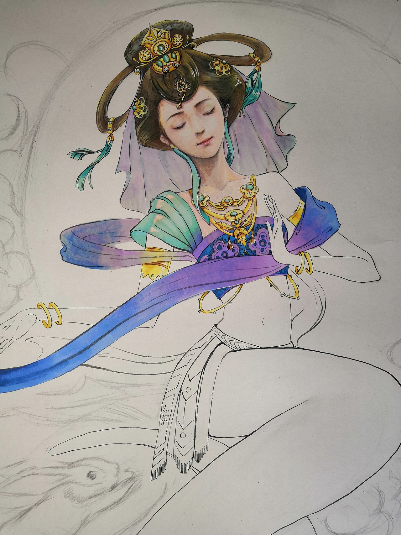 嫦娥马克笔彩铅