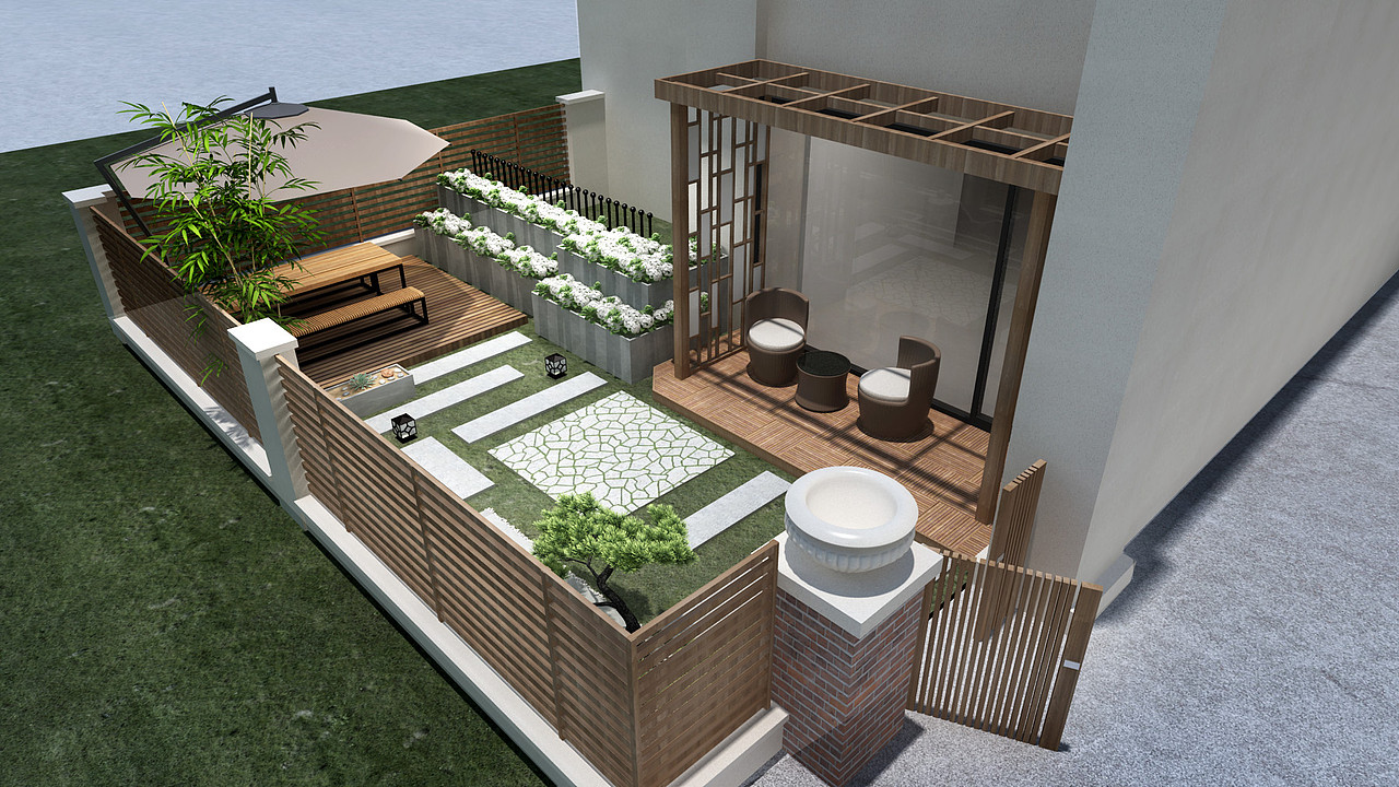 别墅小庭院（图ZMjA0ODI2Mzky） - 景观设计 - 站酷设计师Mark0210原创素材 - 站酷ZCOOL