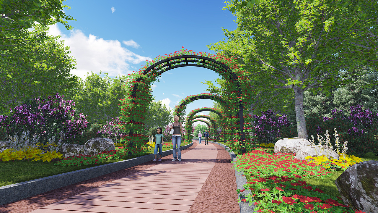 一条道路两侧景观设计