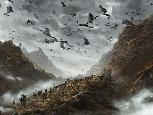 #大军压境,浩大恢弘的景象,飞禽走兽,超广角,