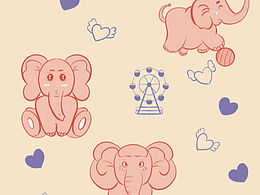 粉粉的的小象??正中心巴