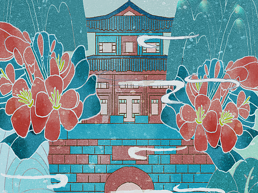 国潮风山水（个人主页-ZNzA3MDM1OTI=） - 商业插画 - 站酷设计师漫漫子麒原创素材 - 站酷ZCOOL