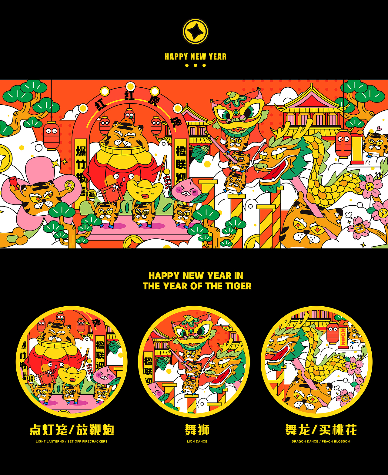 红红虎虎过好年！（图ZMjg2NjM2OTky） - 商业插画 - 站酷设计师朱力君原创素材 - 站酷ZCOOL