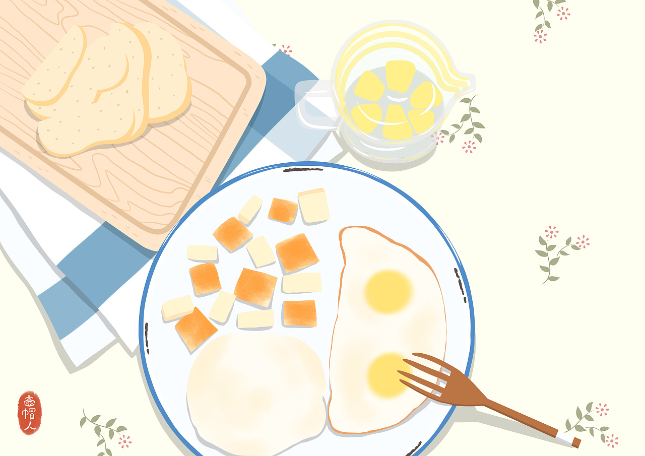 卡通烤面包和煎的鸡蛋 — 图库矢量图片#67104813