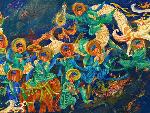 绘本《莲花盛开时》高潮部分