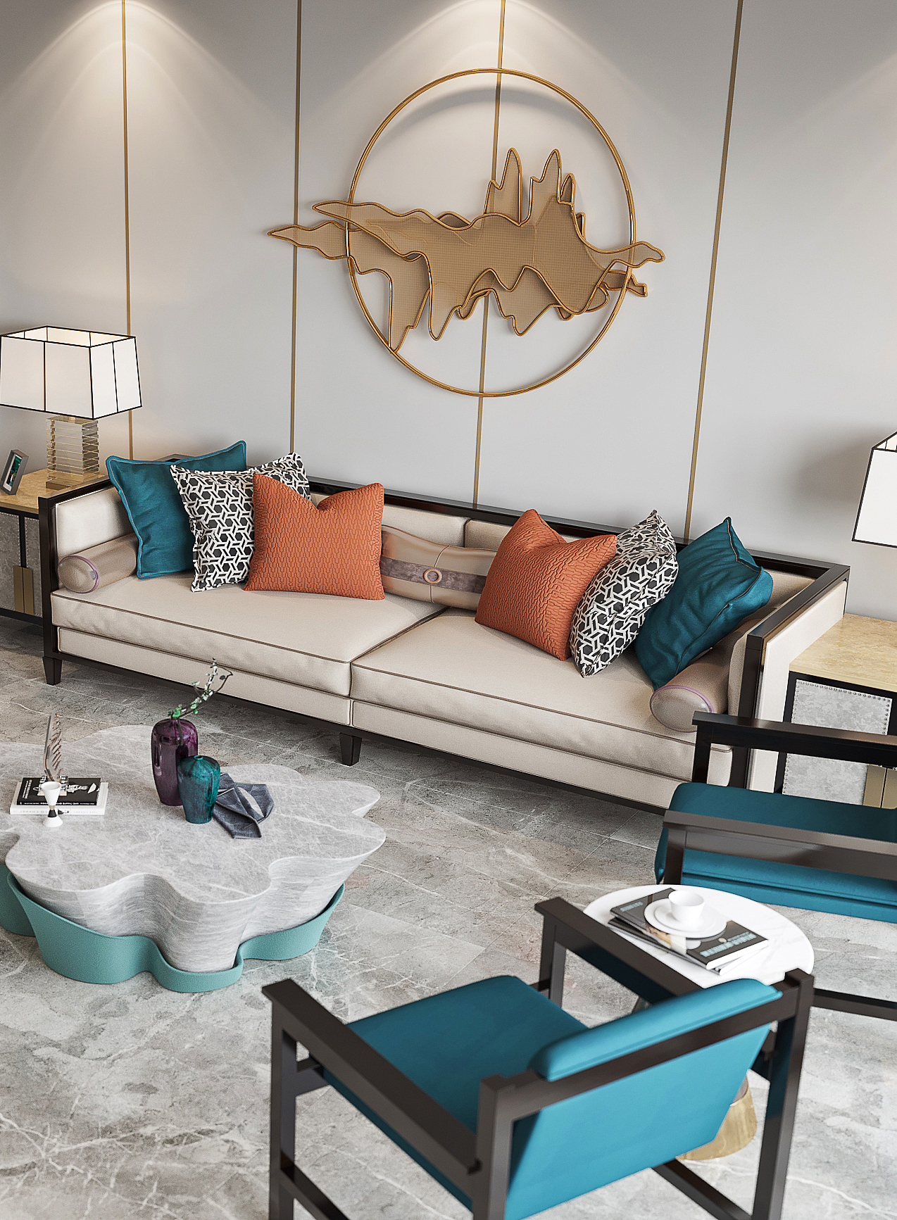 中式轻奢住宅（图ZMjQyMTM0NDAw） - 家装设计 - 站酷设计师KentonWong原创素材 - 站酷ZCOOL