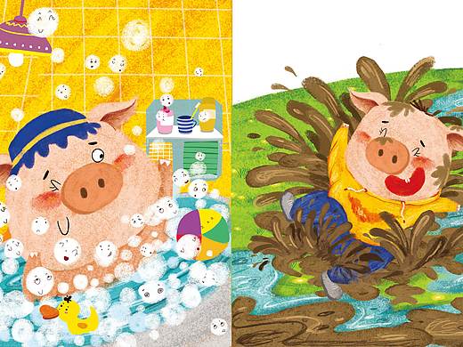 绘本《小猪不洗澡》