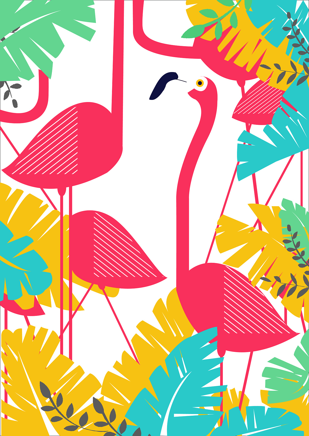 火烈鸟装饰画|插画|商业插画|一只猫喵 - 原创作品 - 站酷 (zcool)