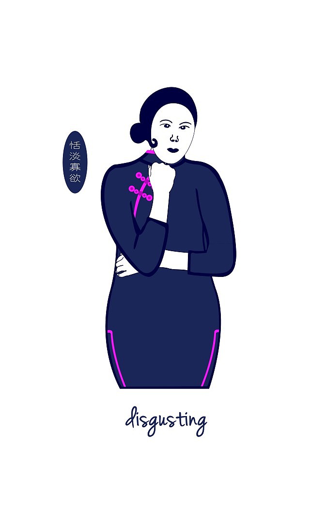 人物表情旗袍插画系列