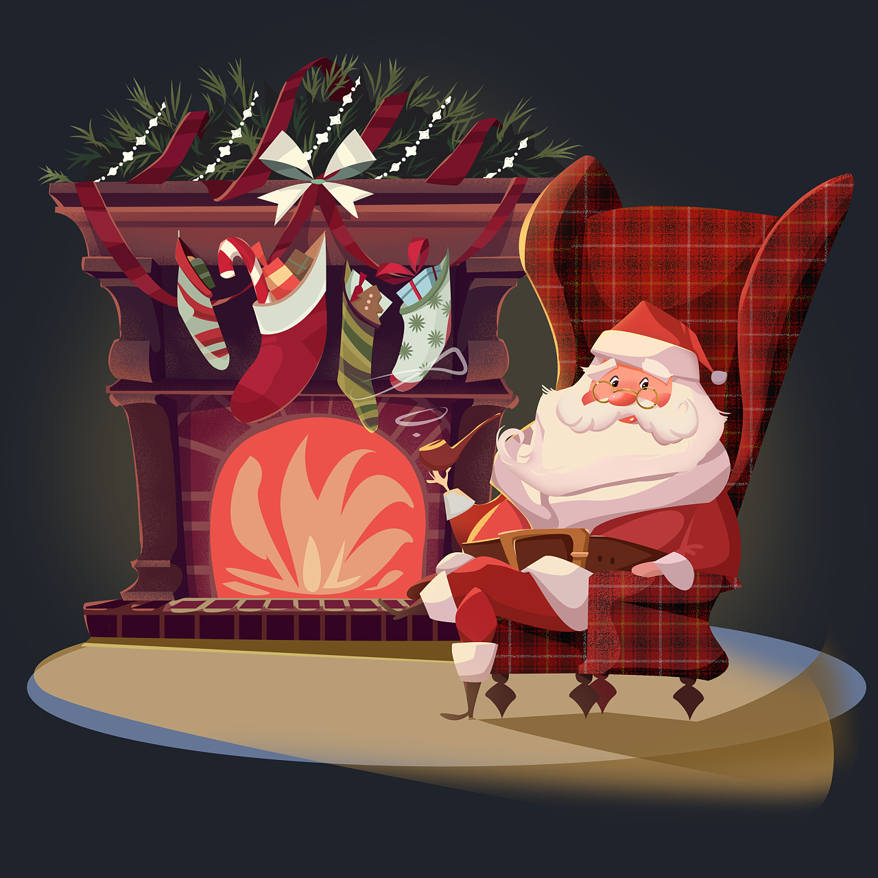 圣诞主题系列插画绘制