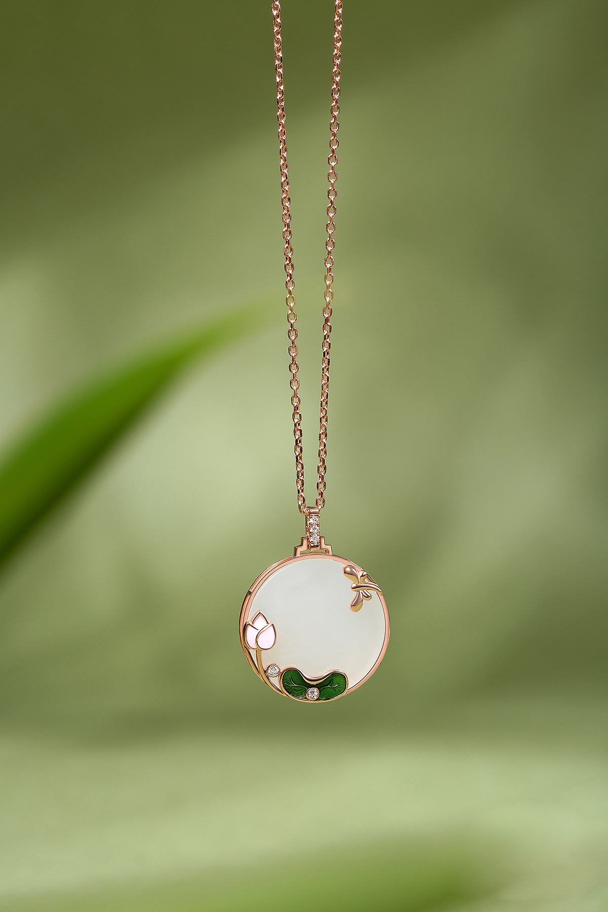 珠宝饰品场景摄影修图-春夏秋冬k金镶玉款