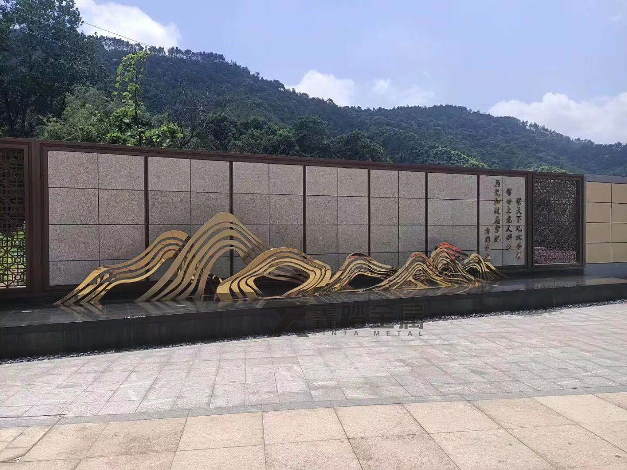 不锈钢假山雕塑售楼部水景摆件显贵出金属的光泽提纲