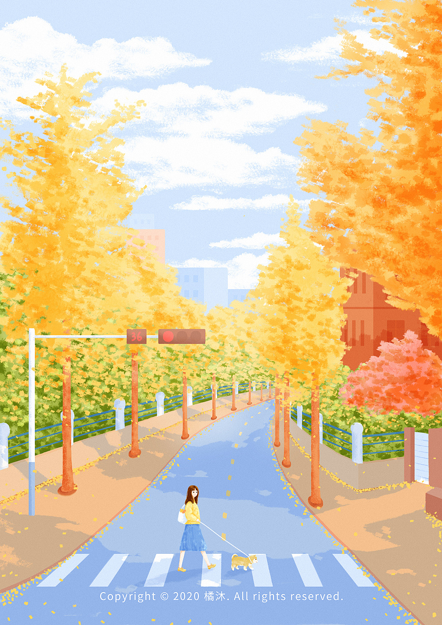秋日暖阳系列插画 (一)