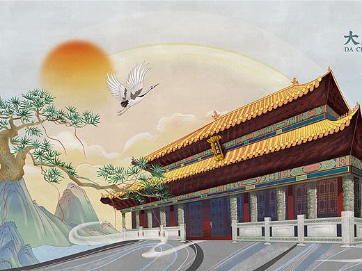 孔庙-大成殿 插画练习 古建筑 角楼