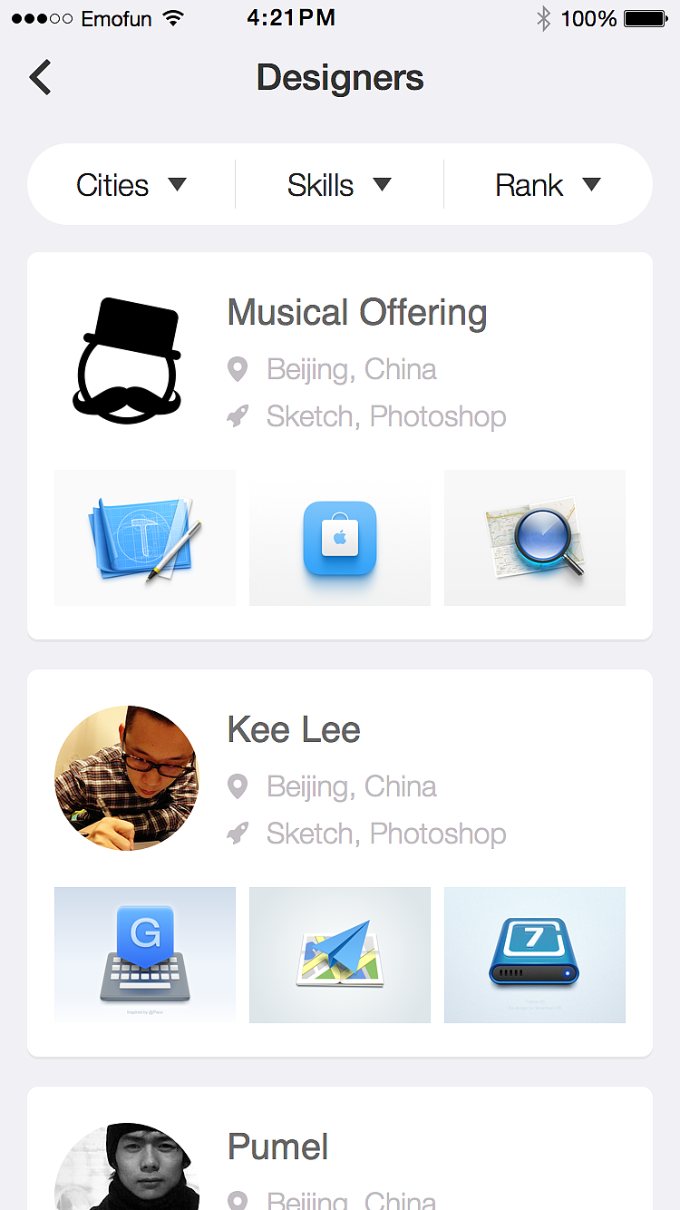 筛选列表（图ZMzI4ODE4MTI=） - APP界面 - 站酷设计师emofun原创素材 - 站酷ZCOOL
