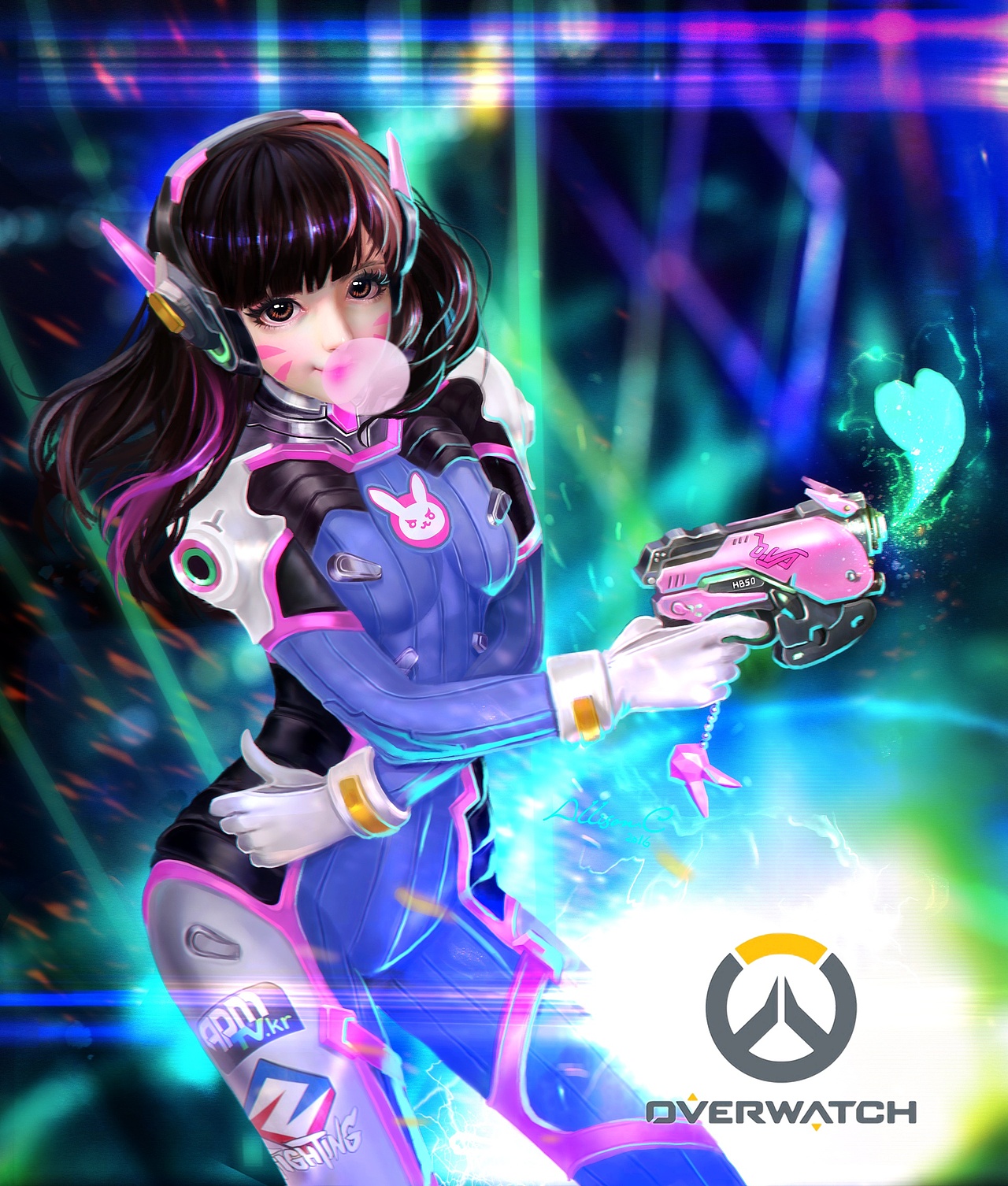 守望先锋 D.VA 泡泡版（图ZNzExMTcwMzI=） - 商业插画 - 站酷设计师AllisonC様原创素材 - 站酷ZCOOL