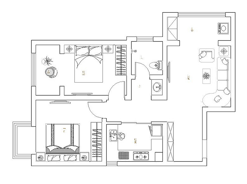 宏光协和城邦两室两厅86平工业风格装修需要多少钱（图ZODcyNzMyNDQ=） - 家装设计 - 站酷设计师美巢装饰花园路店原创素材 - 站酷ZCOOL