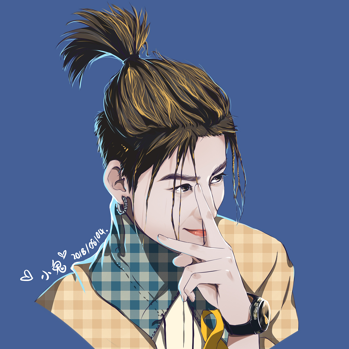 作品插画创作习作手绘人物形象原创绍洁绍洁ip形象51扎着丸子的辫子04