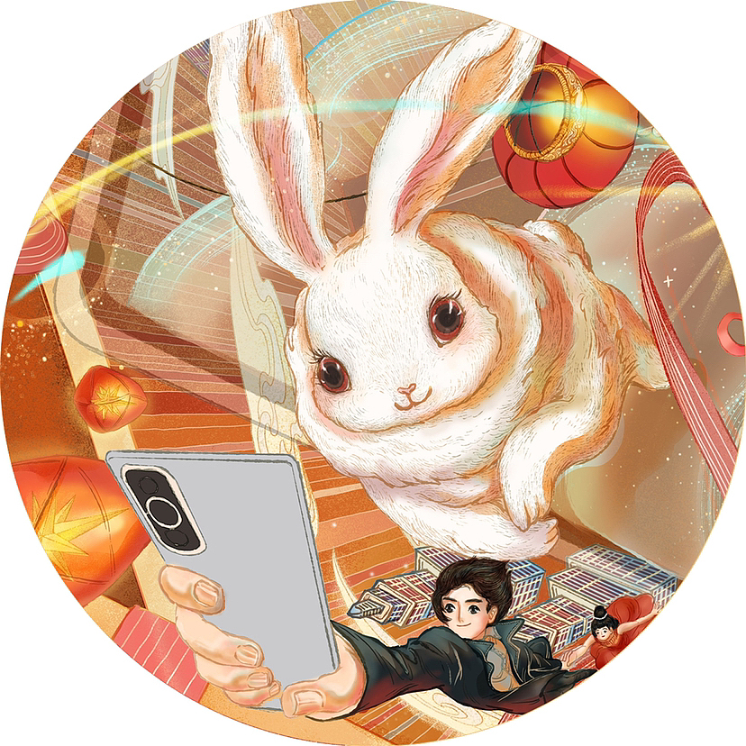 春华兔跃（图ZMzI5NTE1MTY4） - 商业插画 - 站酷设计师叶露盈原创素材 - 站酷ZCOOL