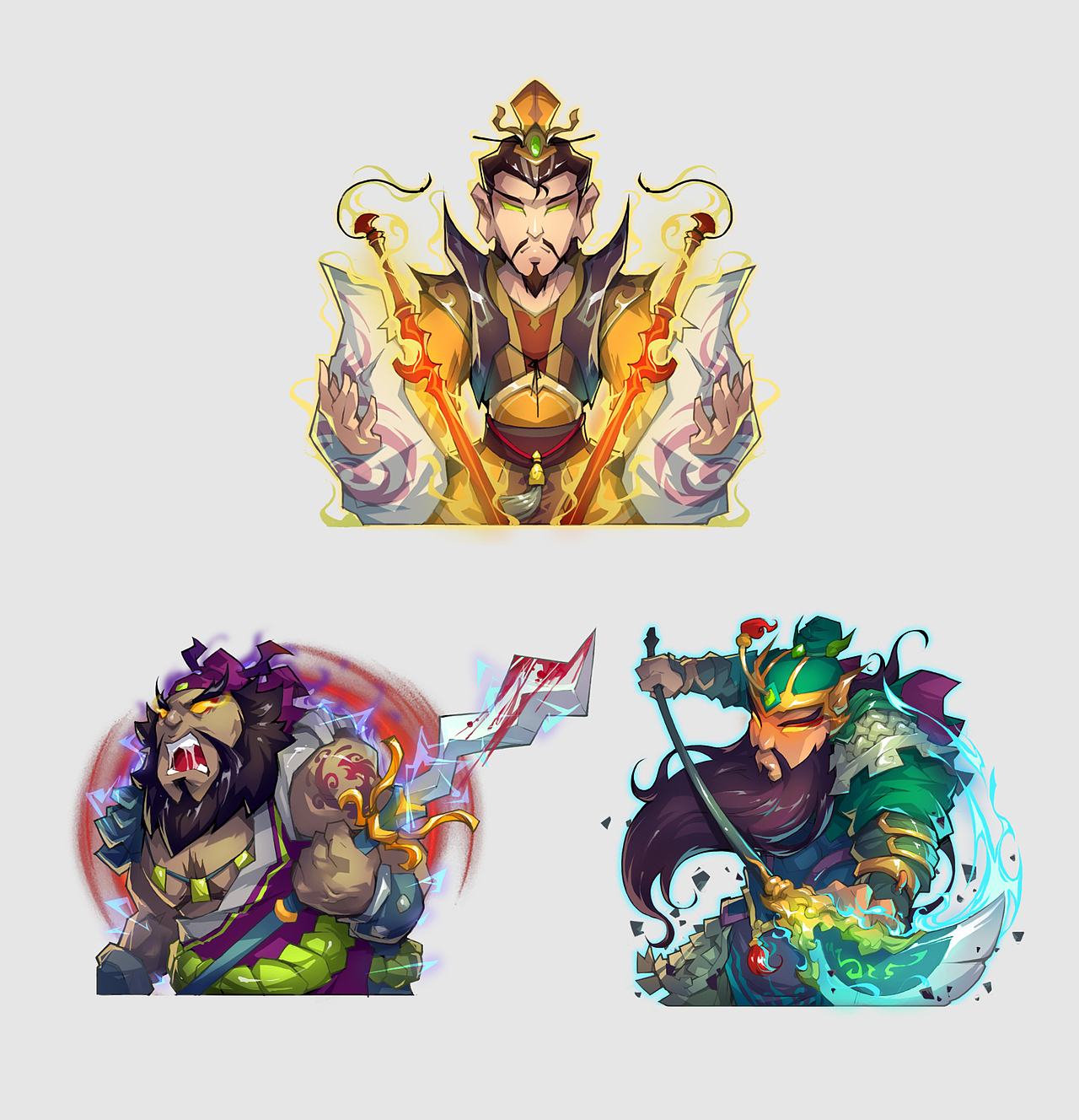 三国武将之刘关张|插画|游戏原画|神罗天佂_原创作品-站酷zcool