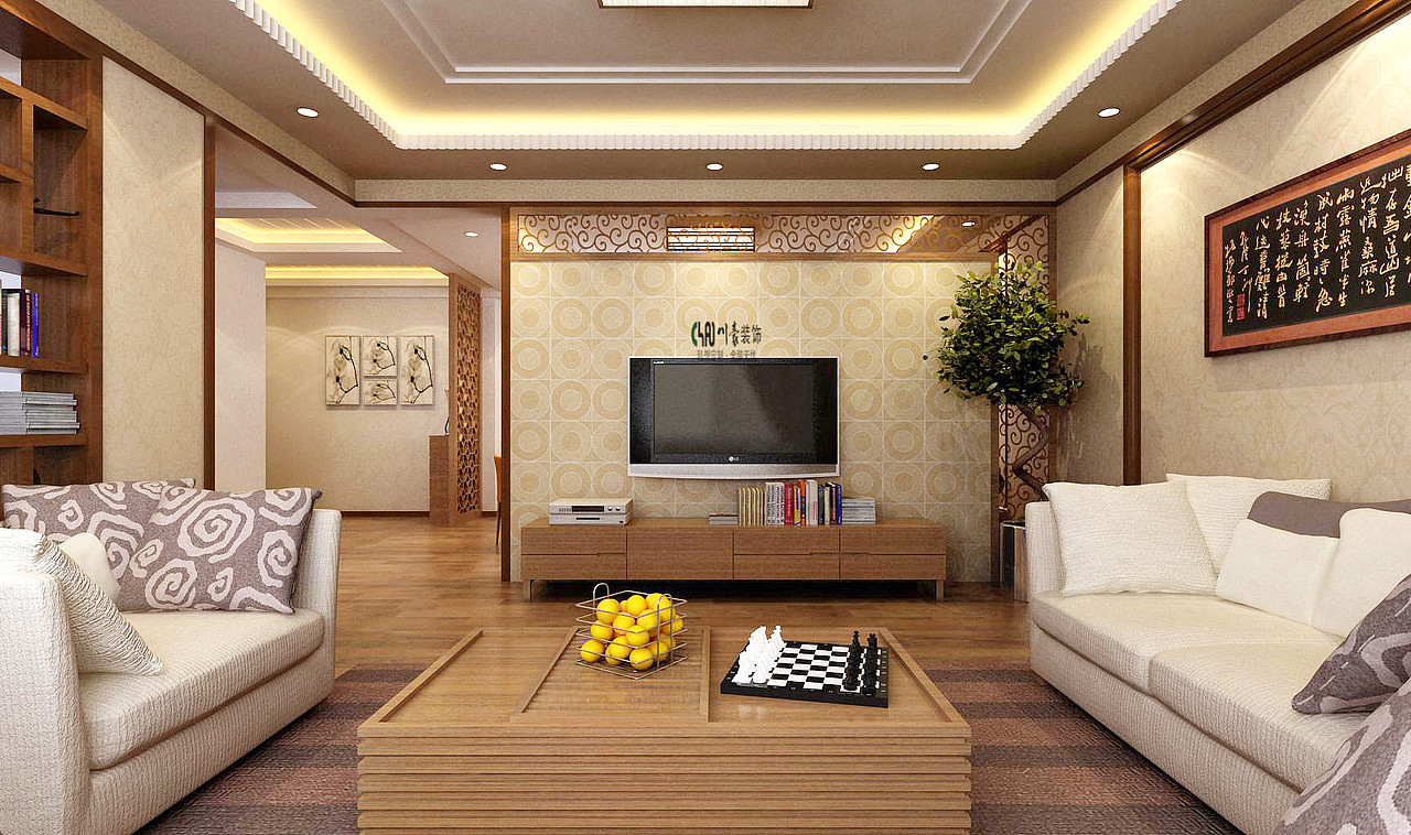 贵阳复式楼装修、别墅大宅装修-中天世纪新城中式风格