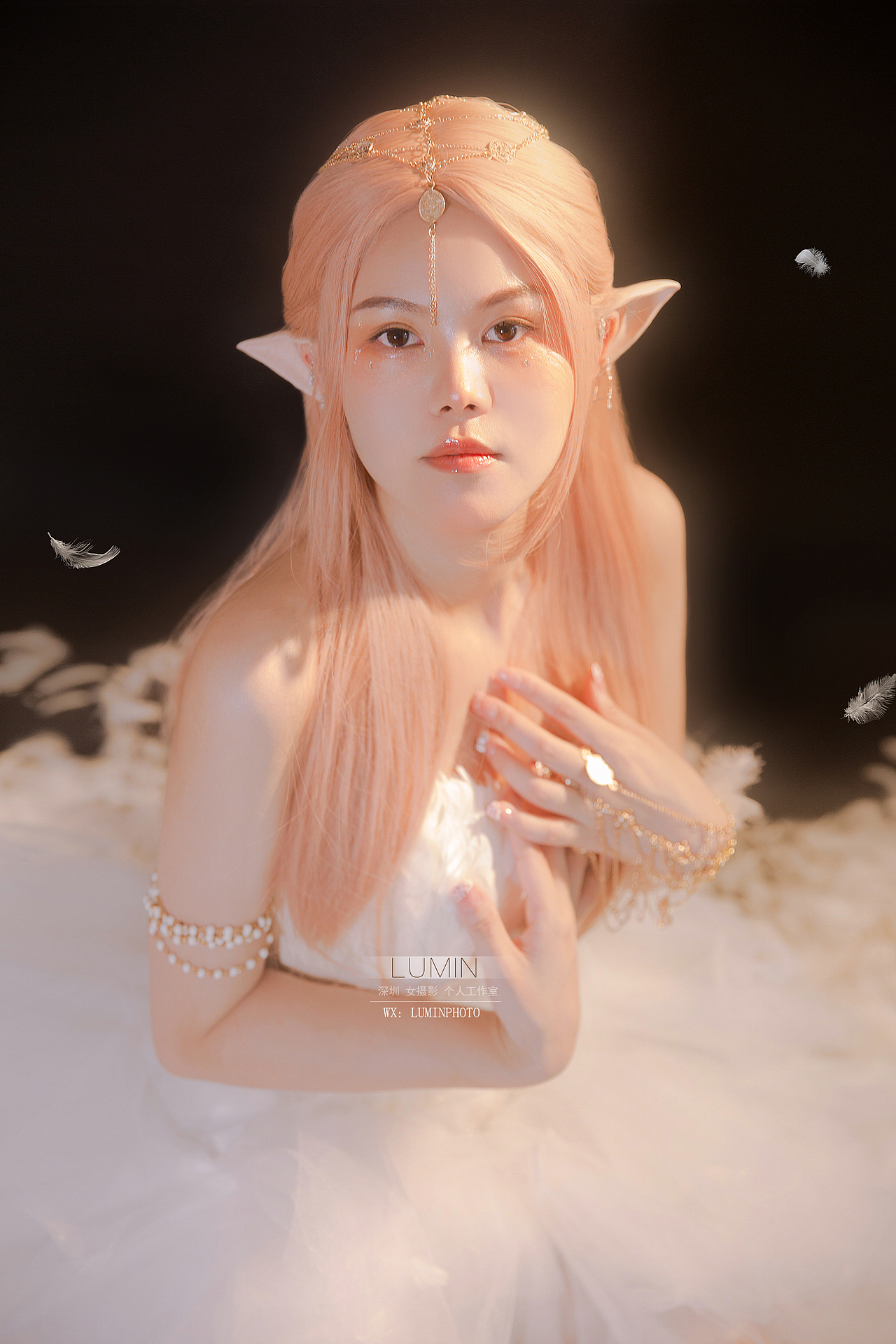 天使少女 羽毛 翅膀 写真拍摄 少女写真精灵