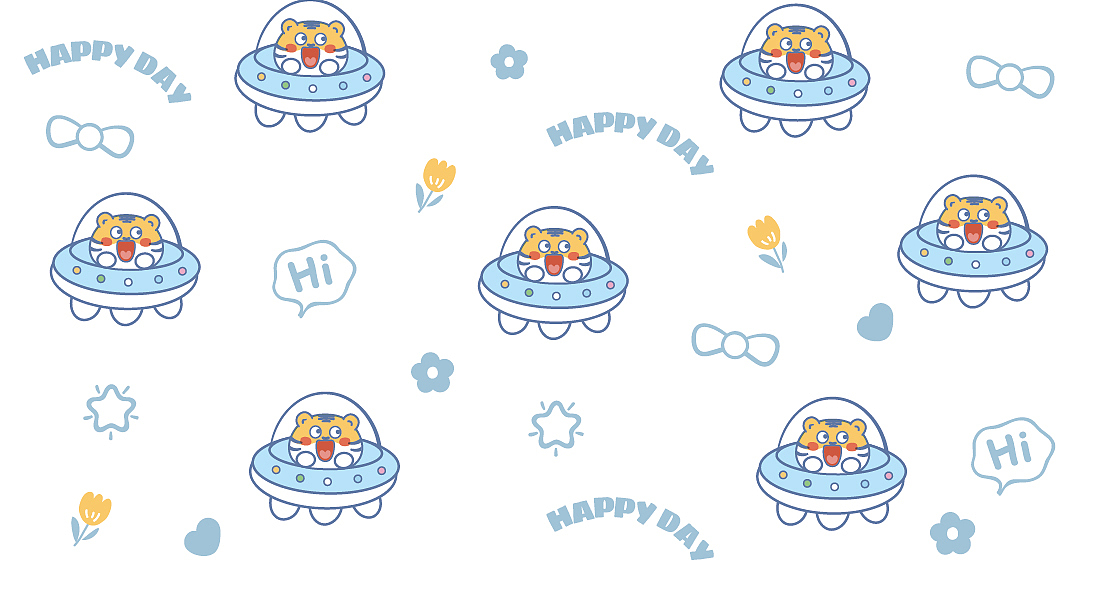 虎萌萌图案设计 地毯窗帘桌单口罩图案