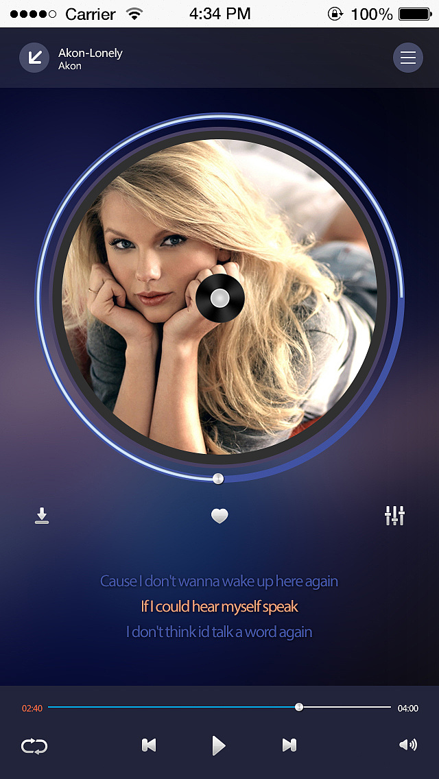 一个音乐app的界面设计