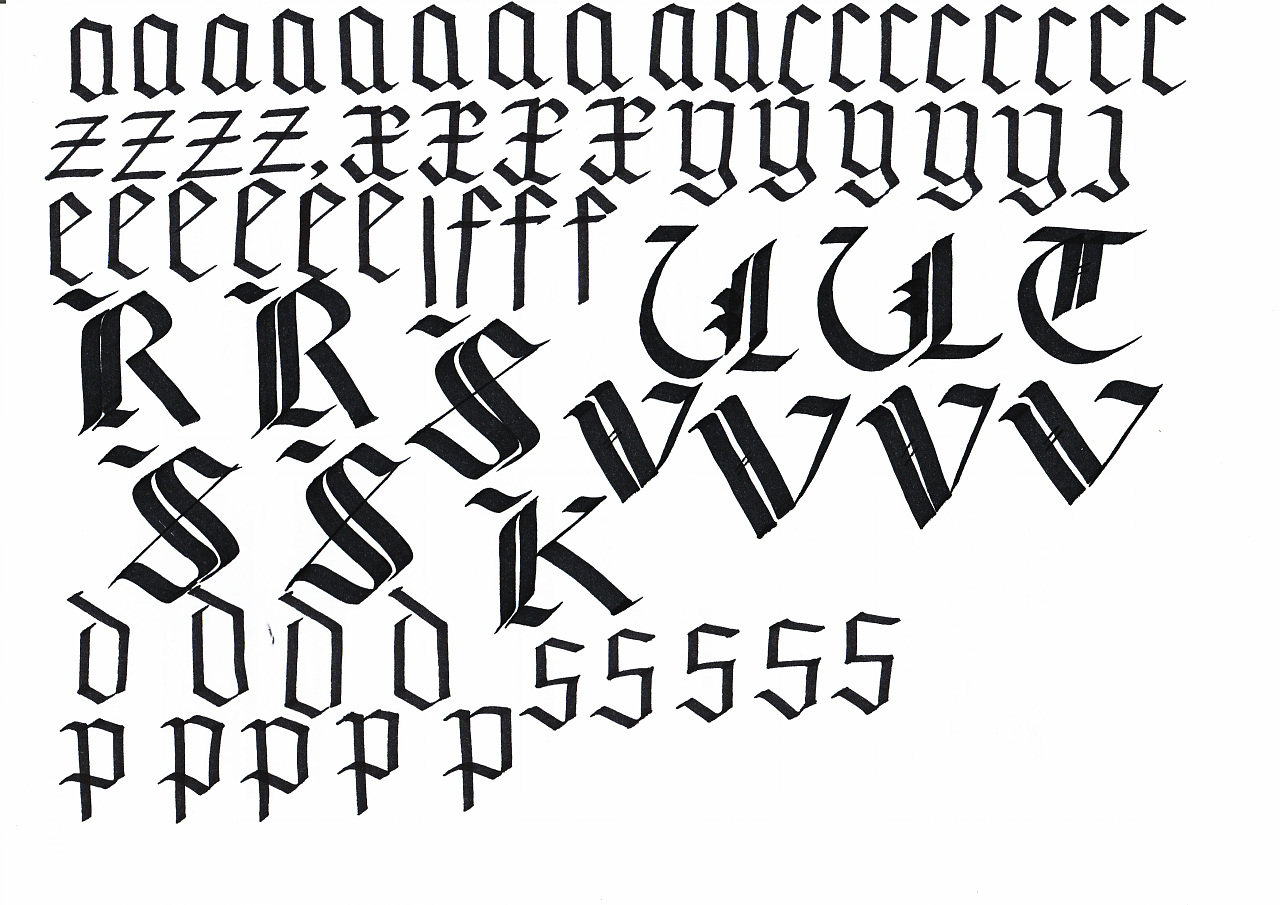 gothic hand lettering 哥特风手写体